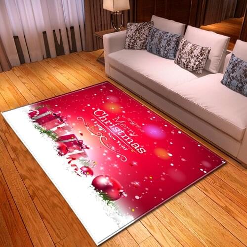 Christmas Pattern Living Room Carpet Bedroom Sofa Coffee Table Mats Hallway Bathroom Anti-Slip Floor Children Bedside Large Rug