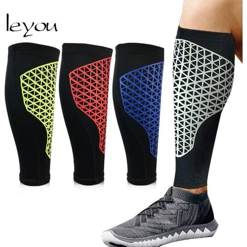 Leyou Unisex Basketball Leg Sleeve Honeycomb Elastic Leg Sleeves Knee Pads Soccer Leg Pads Calf Support Sleeves