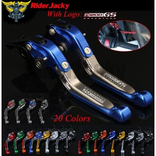 RiderJacky LOGO "R1200GS Adventure" Motorcycle CNC Brake Clutch Levers For BMW R1200GS Adventure 2006-2013 2009 2010 2011 2012