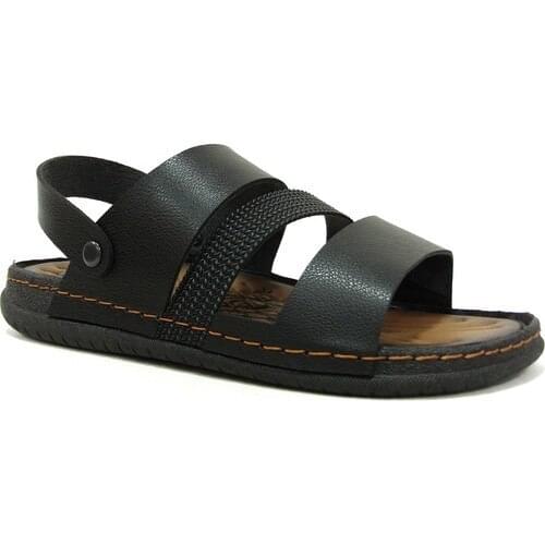 Gantry 11651 Black Banded Anatomical Male Slippers Sandals