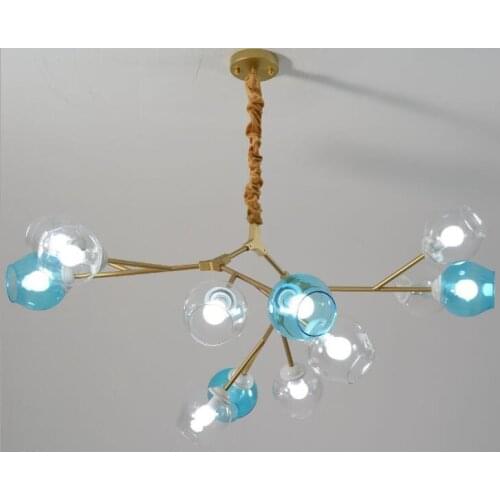 Nordic magic bean chandelier glass restaurant postmodern chandelier living room simple creative model room molecular chandelier