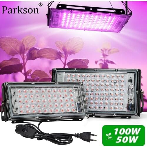 LED Grow Light 100W 50W 220V Full Spectrum Phyto Lamp For Plants Hydroponic Greenhouse Indoor Seeds Flower Plant Tent Home Lamps