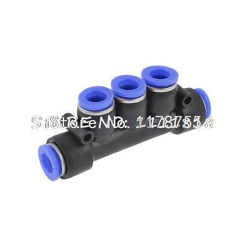 Air Piping 5 Ways 8mm to 8mm Coupler Tube Quick Joint Fittings Connectors
