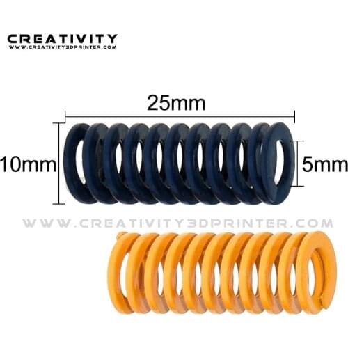 10pcs 3D Printer Parts Spring For Heated bed MK3 CR-10 hotbed Imported Length 25mm OD 8mm ID 4mm For 3D Printer