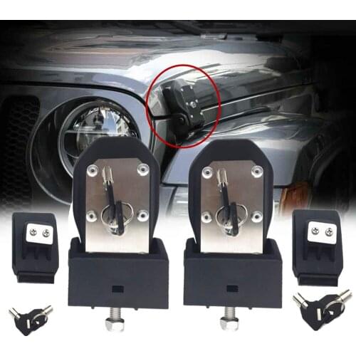 Hood Latches Lock with 2 Keys Set for Jeep Accessories Hood Lock Catch Latches Kit for Jeep Wrangler JL JK JKU