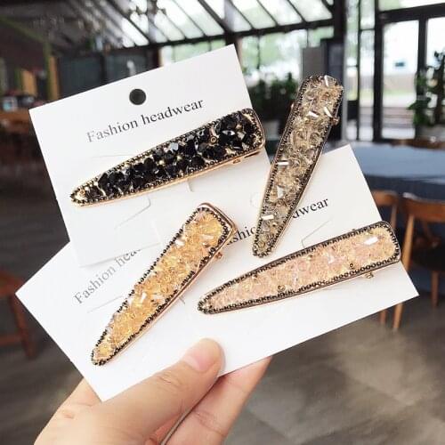 Full Crystal Hair Jewelry For Women Simple Crystal Hair Grip Hairpins Barrettes Headwear Clip Hair Ornaments Hair Accessories