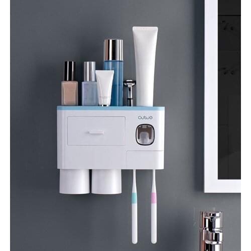 Toothbrush Holder 2-4 Cups Bathroom Toiletries Brush Slots Top Shelf Accs