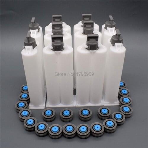 10 Set 50ml PP Disposable Dual Glue Cartridge 1:1 AB Epoxy Glue Cartridge Barrel for Manual Caulking Gun Dispenser Glue Gun Tool