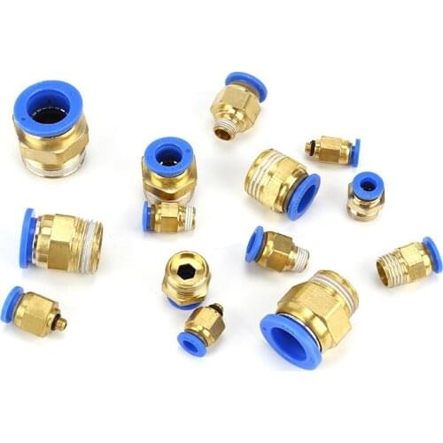 12mm Tube To M10 M12 M14 M16 M20 Male Thread Straight One Touch Air Pneumatic Push In Pipe Fitting Quick Connector