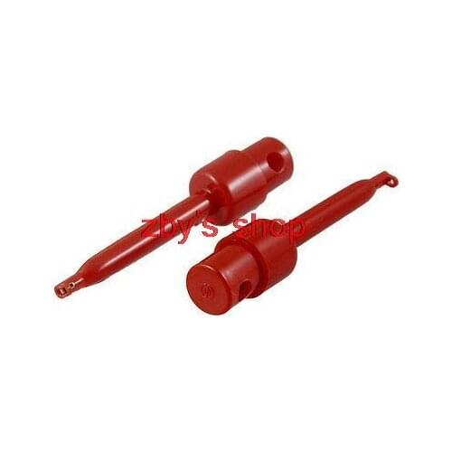 2.2" Long Plastic Lead Wire Probe Test Hooks Testing Clip Red x 2