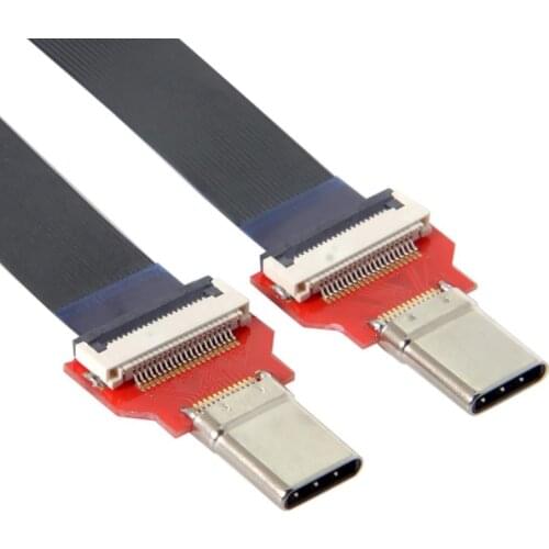 20CM Dual Type-C USB FPV male to male Soft flexible Cable USB 3.1 Ultra Thin Flat FPC OTG charging data cable for HUAWEI XIAOMI