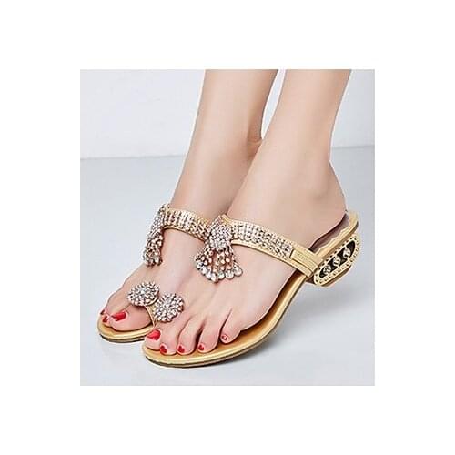 2020 Vintage Sandals Women Leather diamond Flat Sandals Women Bohimia Beach Sandals Shoes Plus Size Summer Fashion Woman 34-41