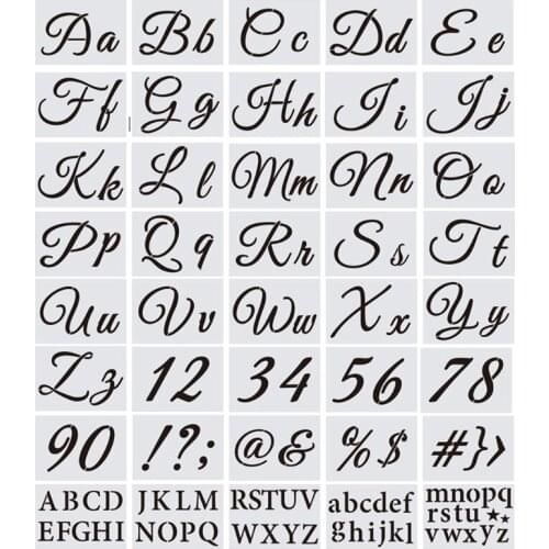 40pcs Alphabet Letter Stencils Reusable Plastic Templates for Art Drawing Painting Craft DIY Writing on Chalkboard