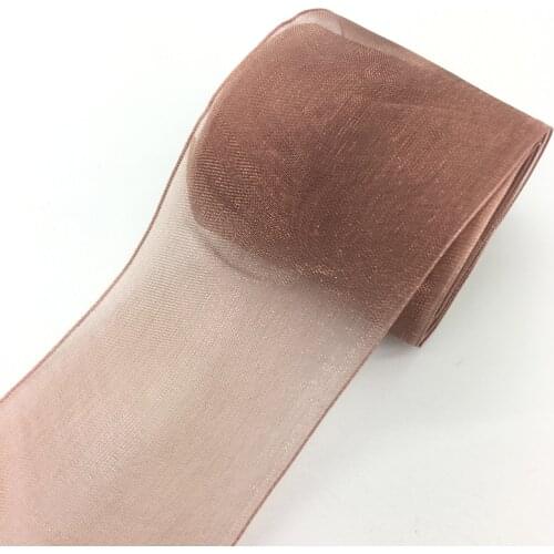 5yards/Lot 2" 50mm Light brown Organza Ribbon Bow Wedding Decoration Lace Crafts