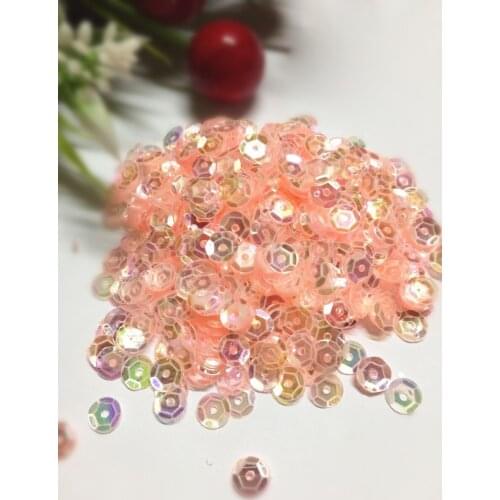50g 6mm Cup Sequins for Craft Garment DIY Wedding Clothing Embossing Accessory Scrapbooking Transparent Pink AB Confetti