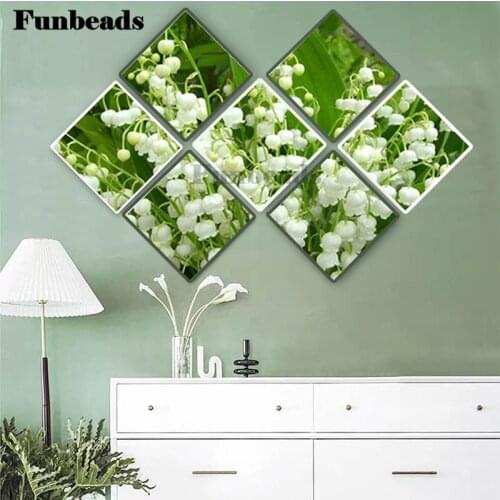 7 Pieces DIY 5D Diamond Painting Flowers White Calla Lily Diamond Embroidery Painting Diamond Mosaic Rhinestones decor FF4324