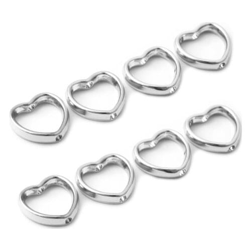 100pcs/lot 15mm heart Connector Acrylic Pendant For DIY bracelet Jewelry Making gh4s