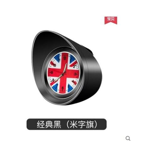 MIN MI Black Union Jack Car Clock Car with Luminous Digital Electronic Quartz Watch Car Decoration Auto Refitting Supplies