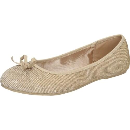 SARA LOPEZ ballet flats woman gold fabric