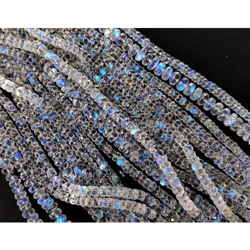 AAA loose beads Moonstone roundel FACETED white 4-6mm 35CM for DIY jewelry making FPPJ wholesale beads nature gem stone