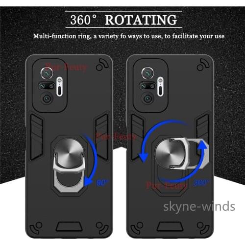 For Xiaomi Redmi Note 10 Pro max ring buckle case two in one Battle Armor Series cover for Redmi Note10 Pro max coque fundas