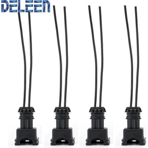 Deleen 4x High impedance Adapter EV1 Fuel Injector Clips Extension Cable Connector Wiring Plugs Car Accessories