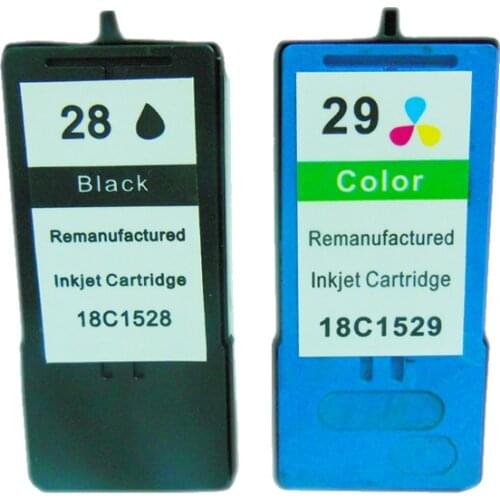 Einkshop 2PCS Black &Tri-Color For Lexmark 28 29 Ink Cartridge For Lexmark X5070 X5075 X5320 X5340 X5410 X5495 Printer