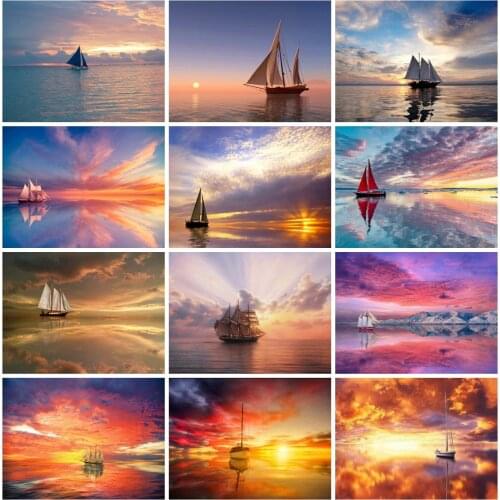 EverShine Diamond Paintign New Arrivals Ship Cross Stitch Diamond Embroidery Sea Landscape Picture Rhinestones Home Decoration