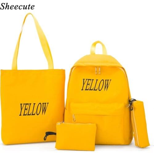 Canvas Backpack Children School Bags for Girls Princess School Backpacks Kids Printing Backpacks 4pcs/set School Bag Handbag