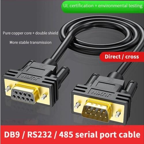 Juxin DB9 serial port cable RS232 connecting line male to male and female to female 9-pin COM port line direct cross 485