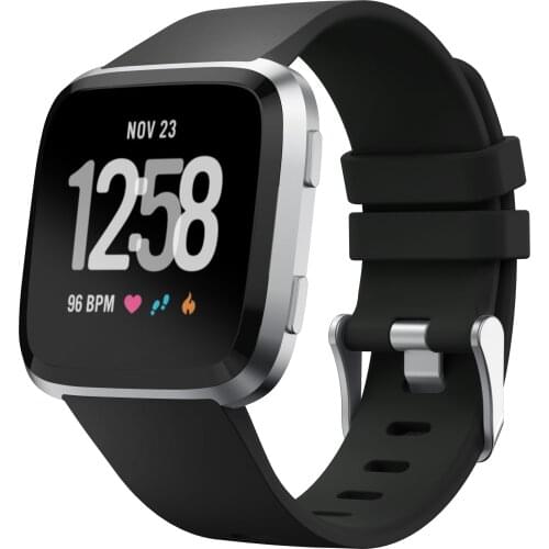 Kartice for Fitbit Versa Bands,for Fitbit Versa Band Silicone Sport Strap with Stainless Steel Metal Clasp for Fitbit Versa