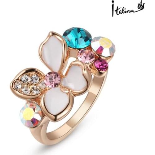 Brand TracysWing Genuine Austria Crystal gold Color Rings for Women healthy Anti Allergies #RG95842