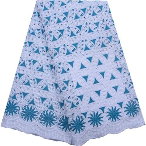 White Green Swiss Voile Lace In Switzerland High Quality Embroidered African Nigerian Cotton Lace Fabric For Man Women Lace 1785