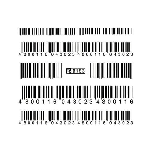 Nail Sticker Water Tranfer Decals Nails Art Slider Stickers Bar Code Designs Decoration Manicure Tips Pegatina Foil Wraps