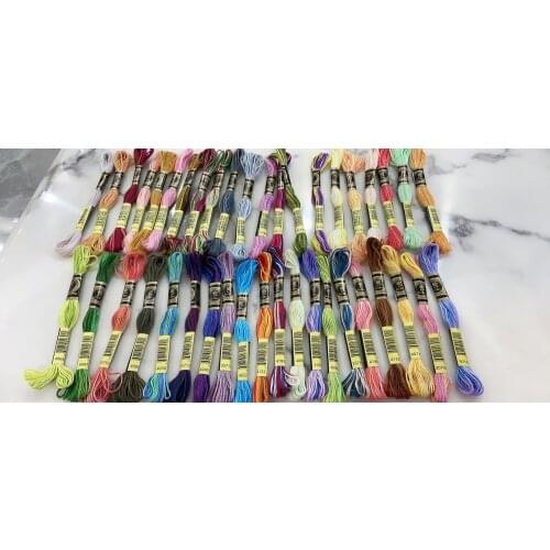 New 41 Variegated Colors Mercerized Egyptian Cotton Embroidery Floss 8 meters per skein Color Variation Cross stitch Thread