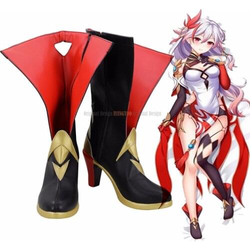 FuKa Shoes Cosplay Honkai Impact 3 FuKa Chi Ling Cosplay Boots High Heel Shoes Custom Made Unisex Shoes