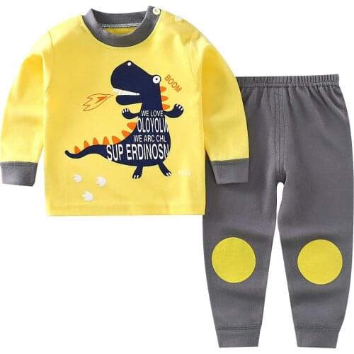 0-4 Years Old Children Long Sleeve Underwear Set Winter Kids Cotton Pajamas Sleepwear Boys Girls Costume Baby Clothing Sets