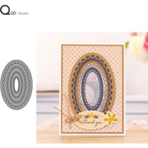 Oval Pattern Border New Cutting Dies Stamps Dies Scrapbooking Mold Cut Handmade Tools DIY Craft Decoration 2020 New Metal Dies