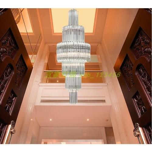 Postmodern crystal lamp simple atmosphere villa duplex building staircase light luxury chandelier
