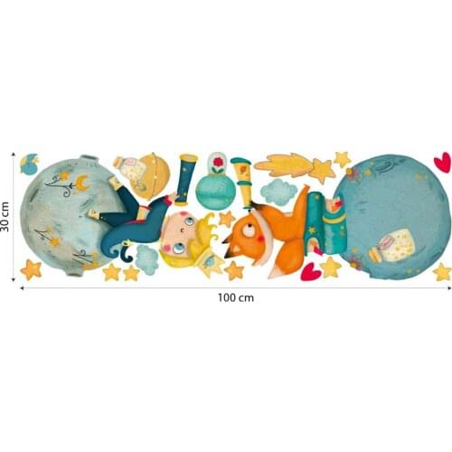 R00570 planets little Prince Fox star Moon wall stickers bedroom wall decoration kids bedroom baby 120x30