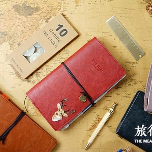 Retro travel Notepad small portable Korean creative tn hand account diary article art blank hand book simple Travel Notebook