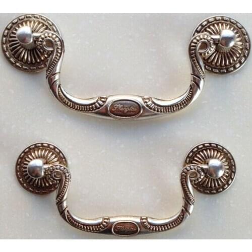 Dirstress silver handle pull antique silver drawer pull knob kitchen cabinet dresser cupboard furniture handles pulls 96mm