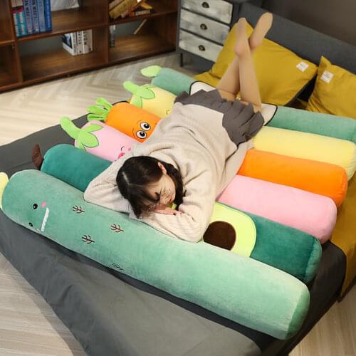 Cute Fruit Pillow Long Pillow Large Cylindrical Plush Toy Removable and Washable to Sleep with You Clamp Leg Pillow Bed Cushion
