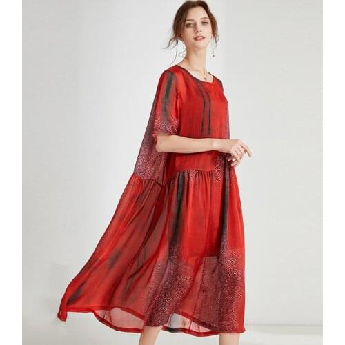 2020Loose long beach dress silky shot sleeves vacation two pcs dress empire holidays long maxi dress plus size longos vestidos