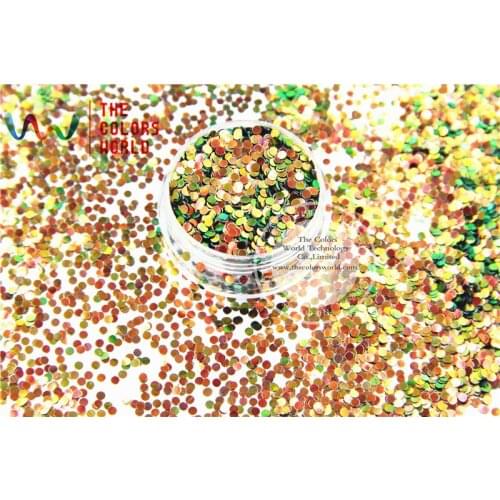 TCR404 Chameleon Glitter Red Gold With Green luster color Round Dot shape 2.0MM Size glitter for nail Art and DIY decoration