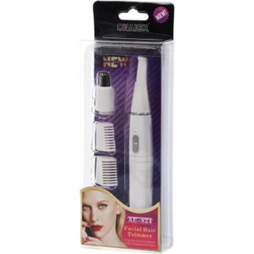 2-in-1 Facial Hair Trimmer Nose Ear Hair Shaver Trimmer Eyebrow Scraper Safe Face Care Razor Cleaner for Men Women