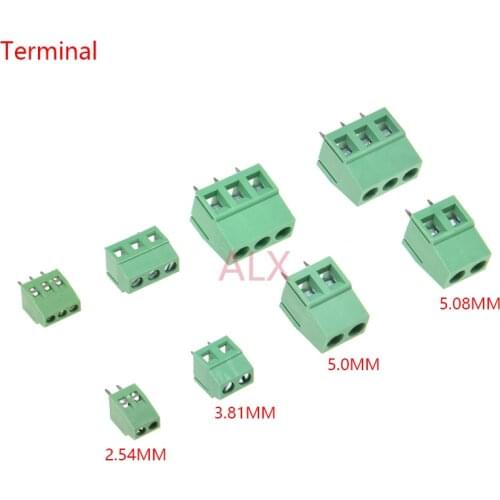 10PCS KF120/KF128 2.54/3.81/5.0/5.08 Pitch 2P/3P straight pin pcb screw terminal block connector 2PIN 3PIN 2.54MM/3.81MM/5.08MM