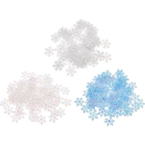 200pcs Polyester Felt Padded Snowflake Appliques For DIY Craft Party Christmas Scrapbooking Decoration Materials