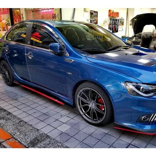 4PCS ABS GLOSS BLACK CARBON FIBER ROCKER PANELS SIDE BODY SKIRTS KIT LIP COVER FOR Universal BMW AUDI BENZ Infiniti VW TOYOTA