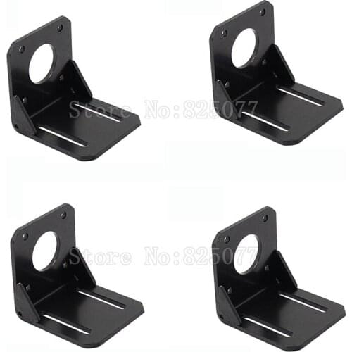 4PCS L bracket nema17 mount 42 stepper motor fitted black mounting bracket diy cnc parts L type 42 support shelf JF1627